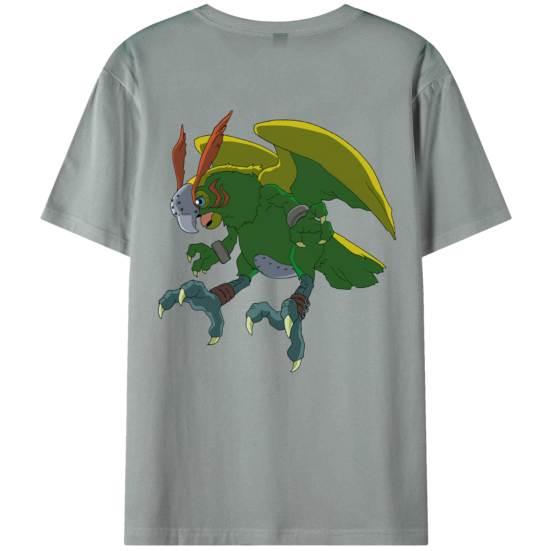 （画像用） Digimon デジタルモンスター/デジモン 綿100％ メンズ半袖Tシャツ（バックプリント） 通気性